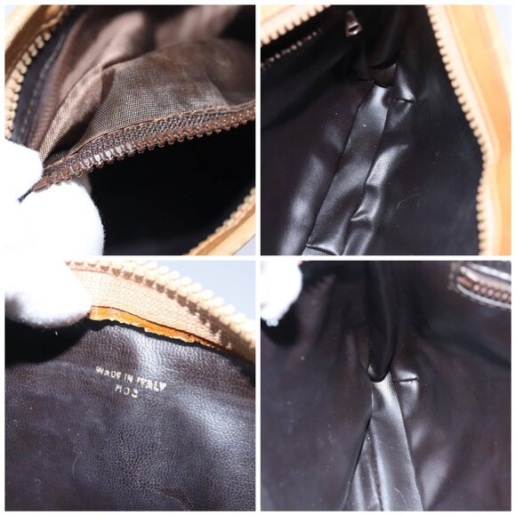 CELINE C Macadam Canvas Shoulder Bag Leather Beige - Picture 15 of 16